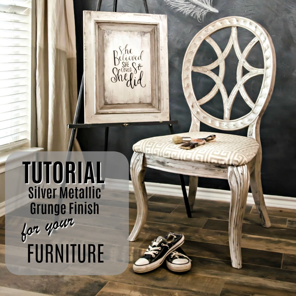 Silver Metallic Grunge Finish For Furniture Tutorial