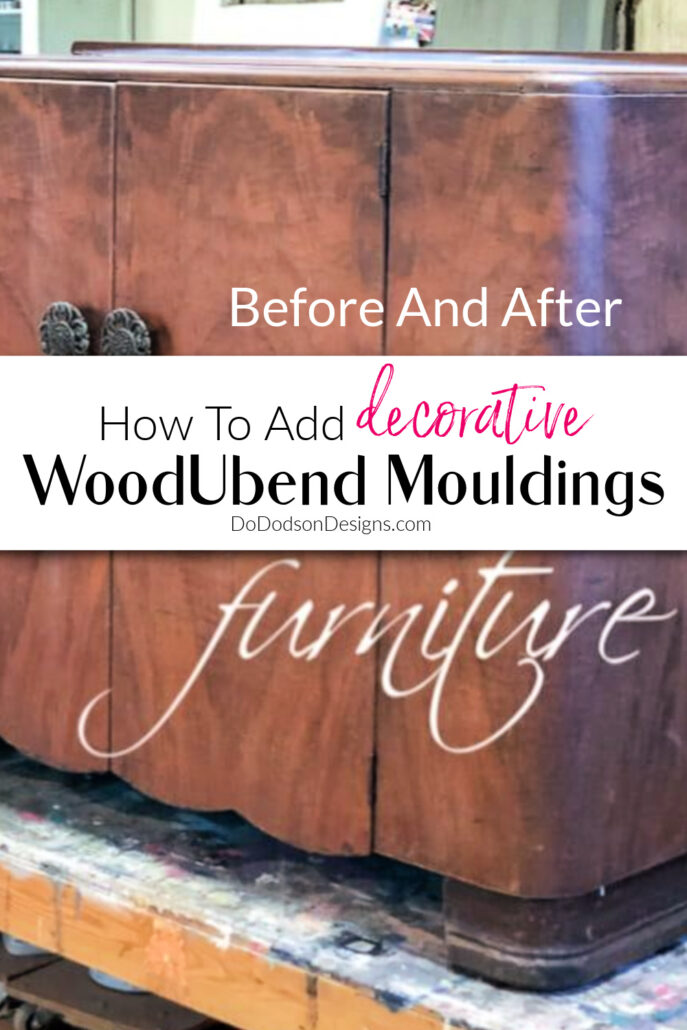 How to add decorative woodUbend mouldings to furniture (before and after)