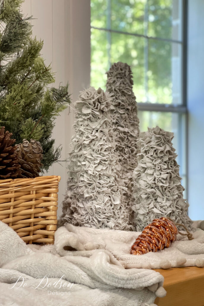 Easy DIY Drop Cloth Christmas Tree (No Sew Craft) - Do Dodson Designs