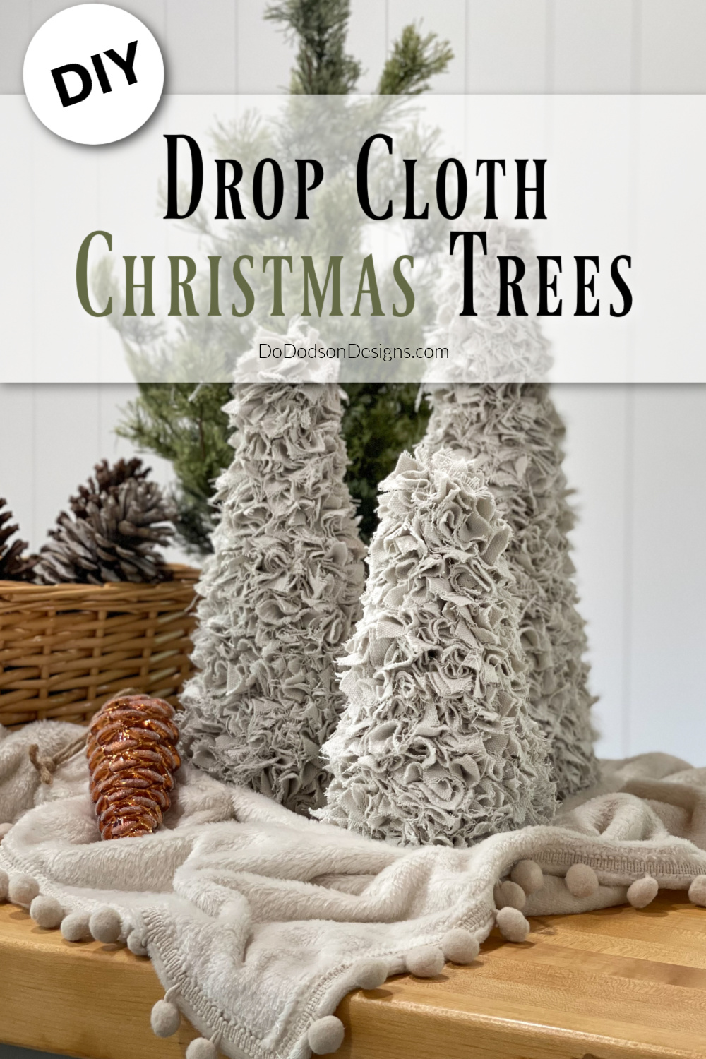 Easy DIY Drop Cloth Christmas Tree (No Sew Craft)