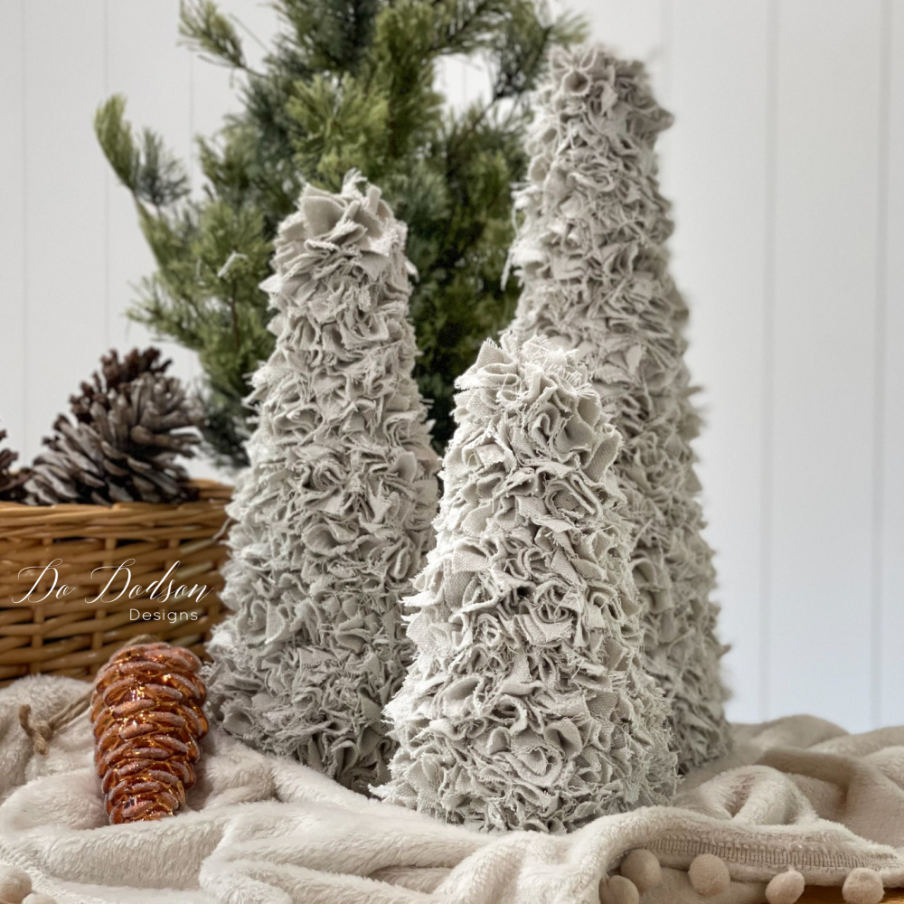 Easy DIY Drop Cloth Christmas Tree (No Sew Craft) - Do Dodson Designs