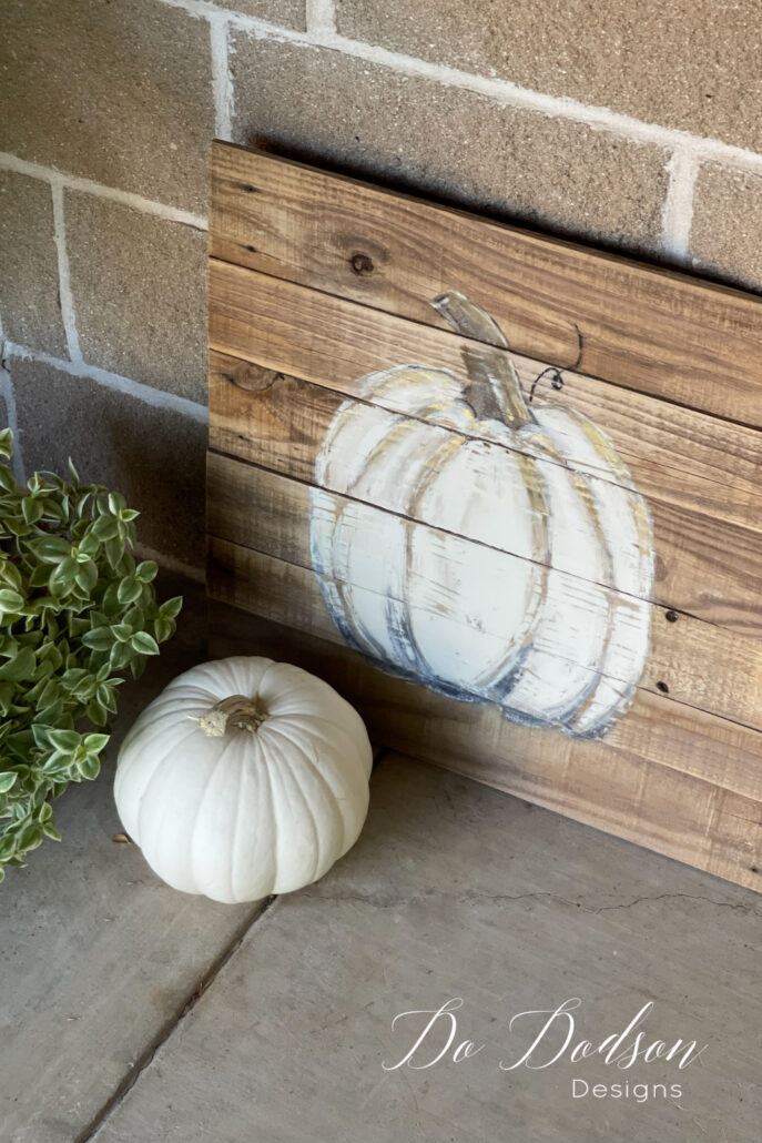 Pumpkins Painted On Scrap Wood