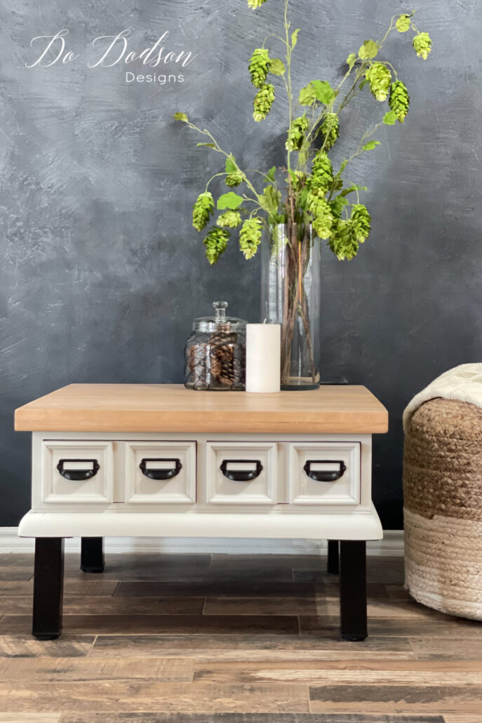 Modern Coffee Table Makeover Before and After