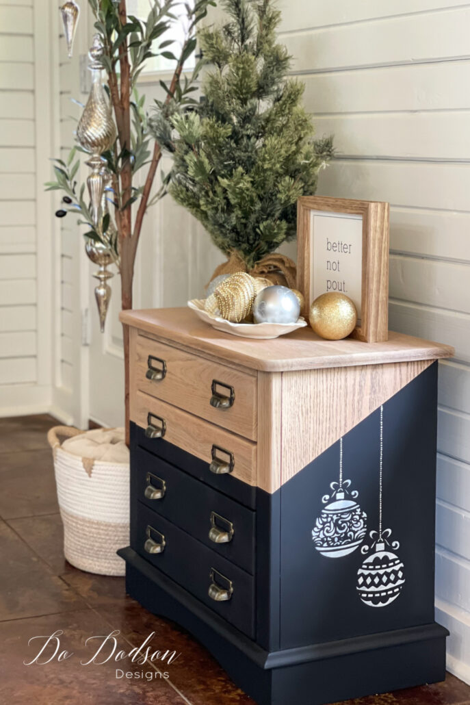 Black And Wood Dresser Makeover