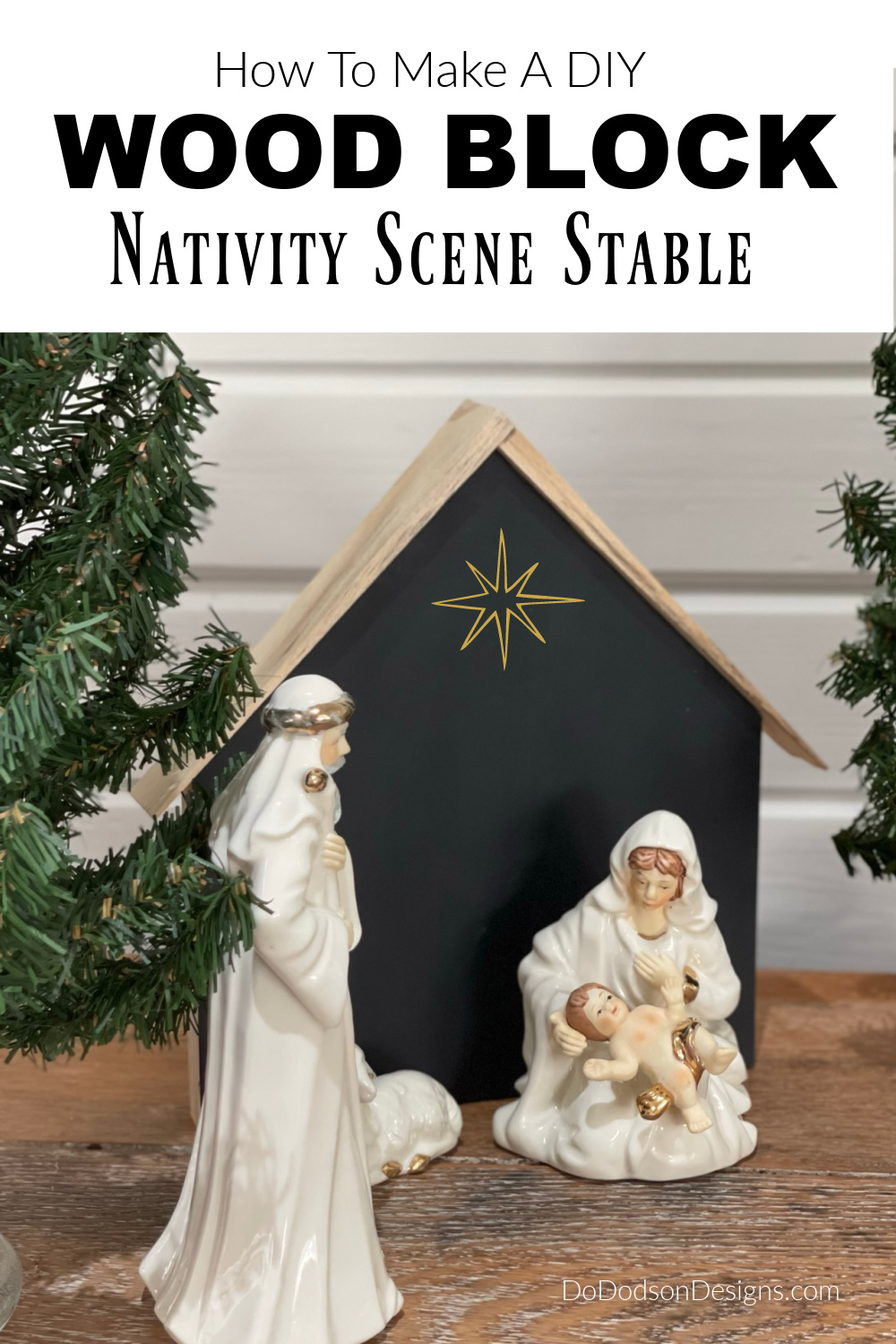 EASY DIY Wooden Block Nativity Scene Stable