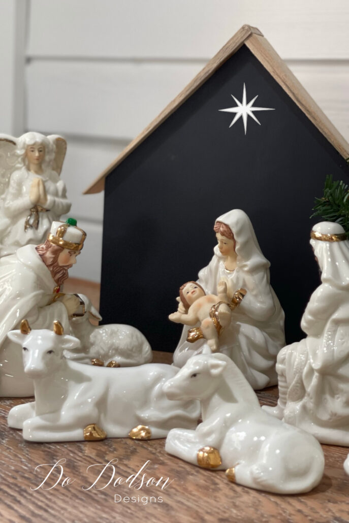 DIY Wood Stable Nativity Scene