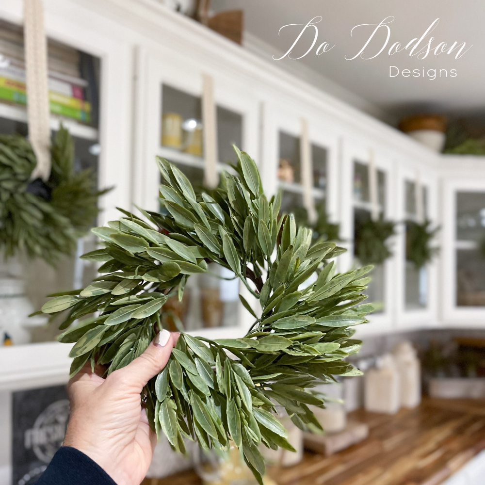 The Best Way To Hang Mini Wreaths On Kitchen Cabinets