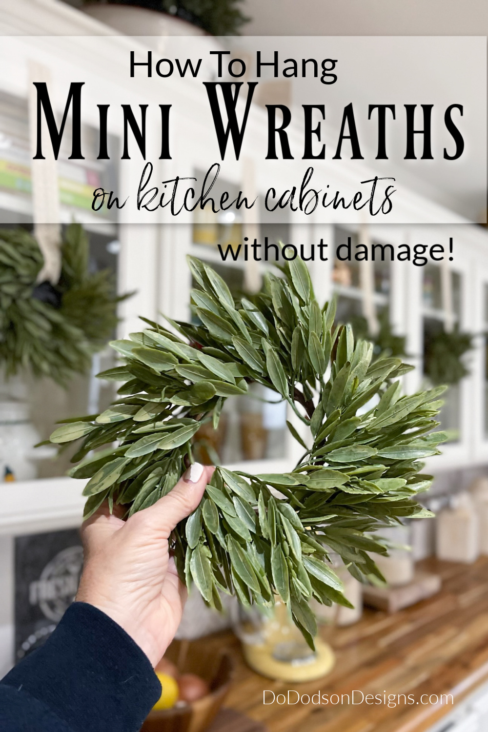 The Best Way To Hang Mini Wreaths On Kitchen Cabinets