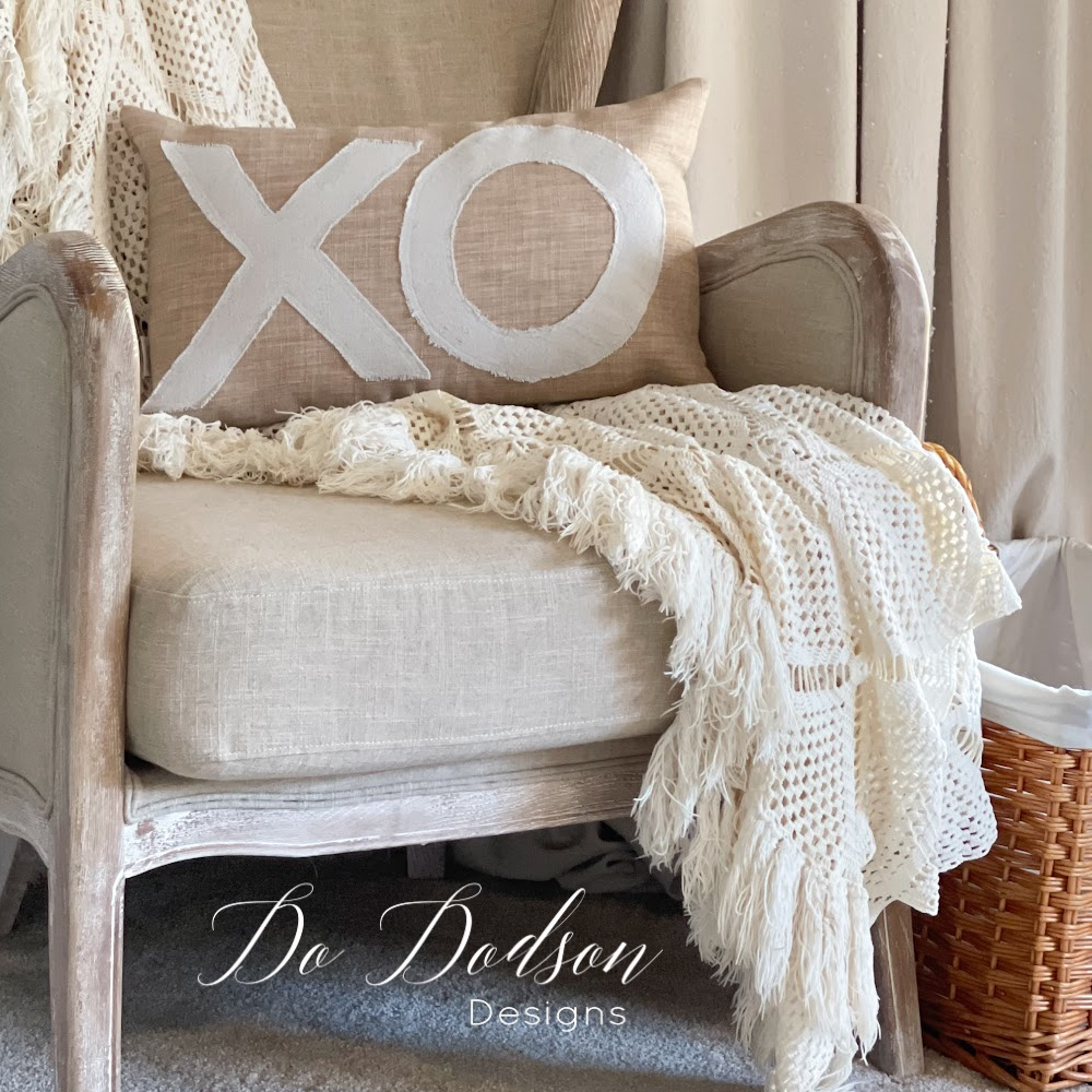 DIY XO Valentine Pillow Covers Made With Drop Cloth Fabric