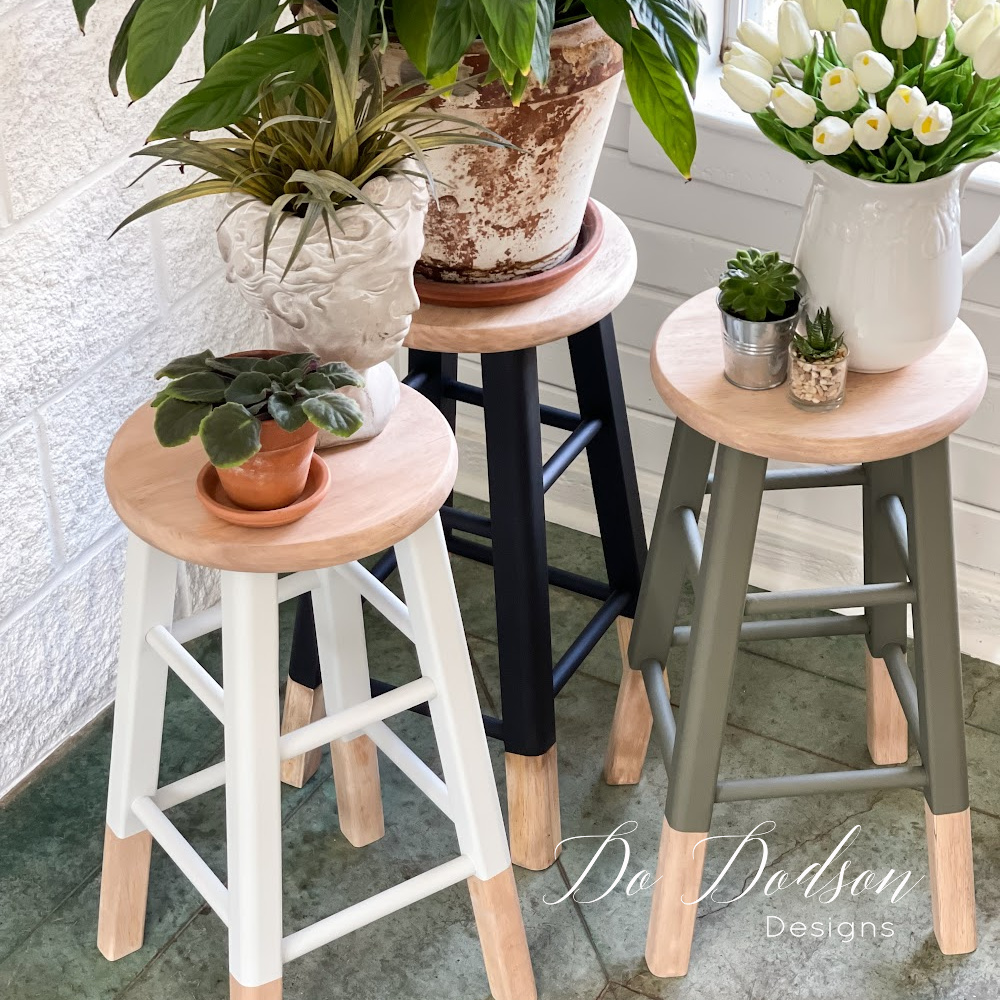 DIY Wooden Bar Stool Makeover | Plant Stands