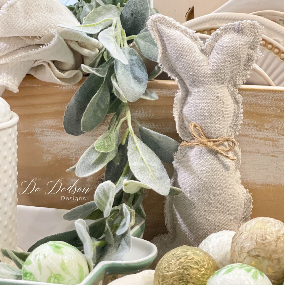 Farmhouse Drop Cloth Easter Bunny | Craft Decor