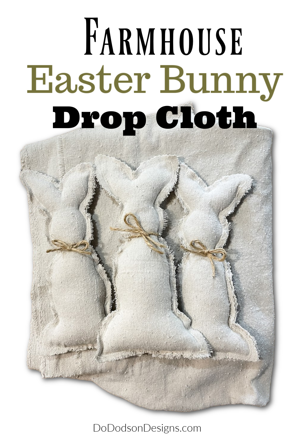 Farmhouse Drop Cloth Easter Bunny | Craft Decor