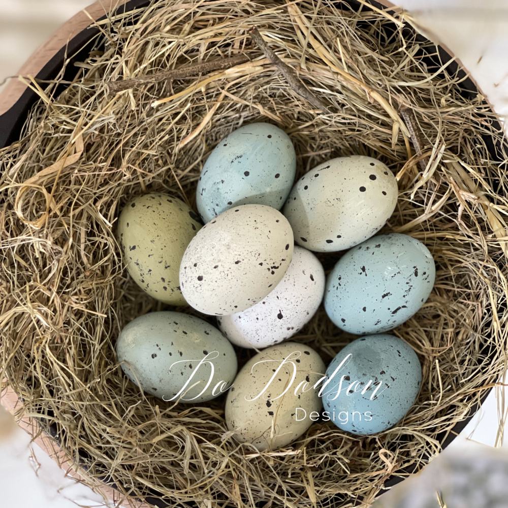 How To Paint Wooden Easter Eggs with a Toothbrush