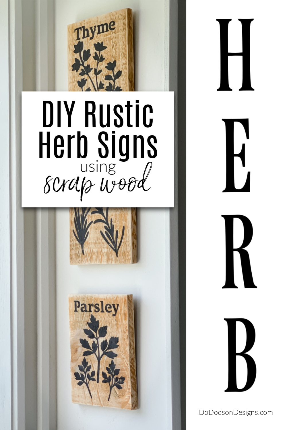 Easy DIY Herb Sign (Rustic Farmhouse Kitchen Decor)