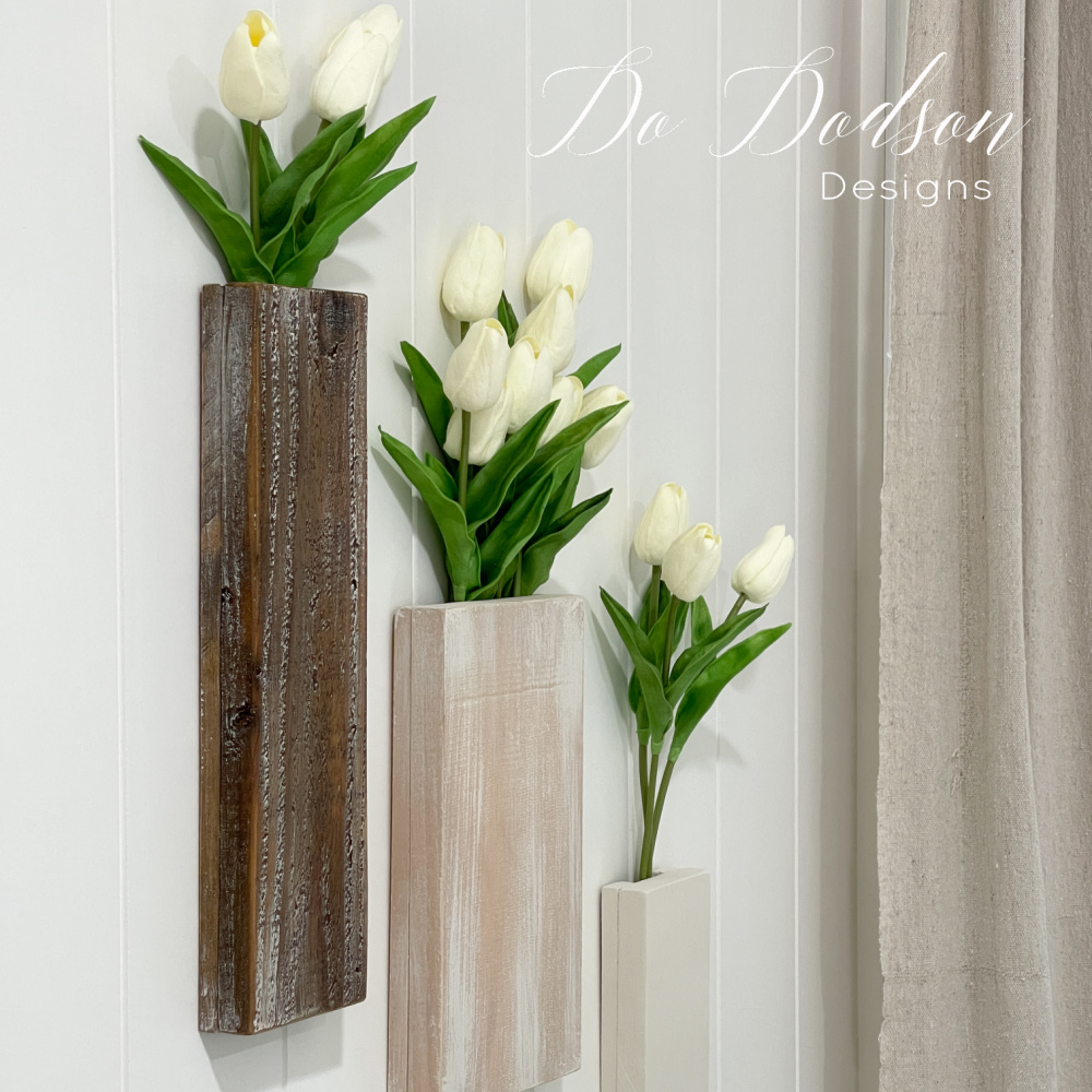 DIY Wood Wall Pocket Vases