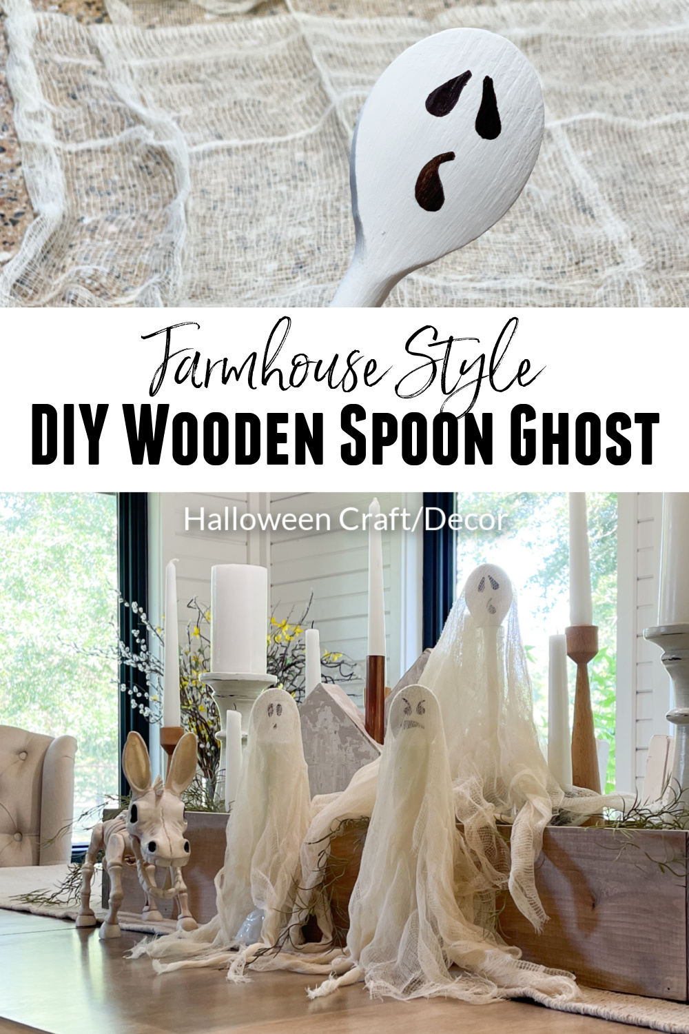 Hauntingly Cute DIY Wooden Spoon Ghost - Halloween Craft