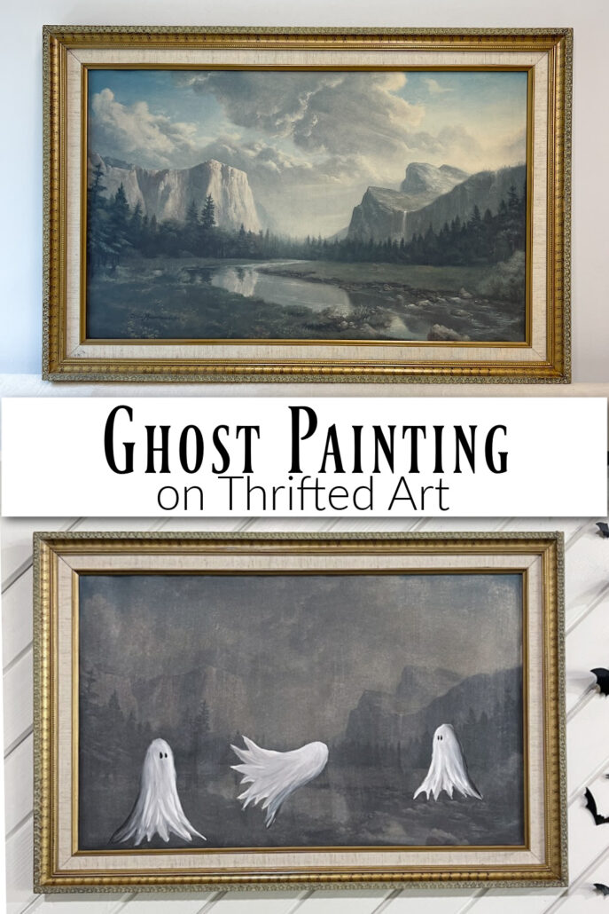 Ghost Painting On Thrifted Art Before And After