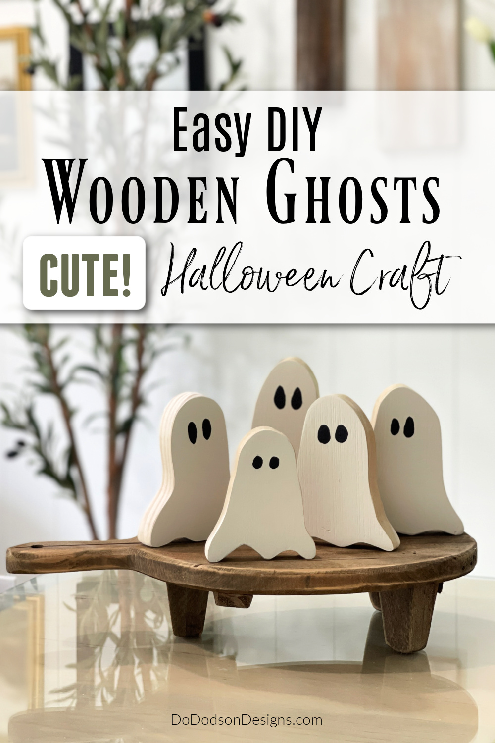 How To Make DIY Wooden Ghosts (Easy Halloween Craft)