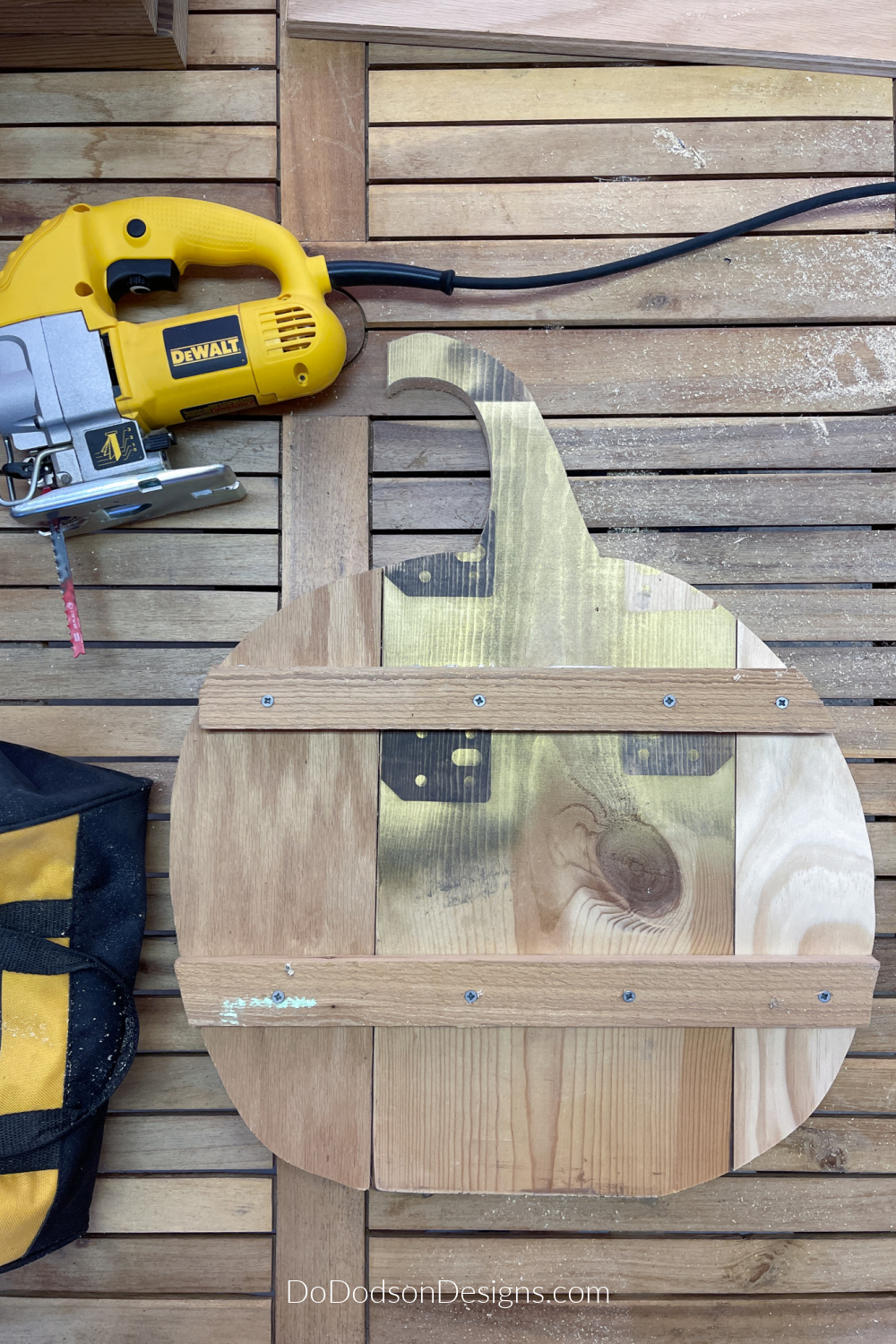 Easy DIY Wood Pumpkin (Front Porch Decor On The Cheap) - Do Dodson Designs