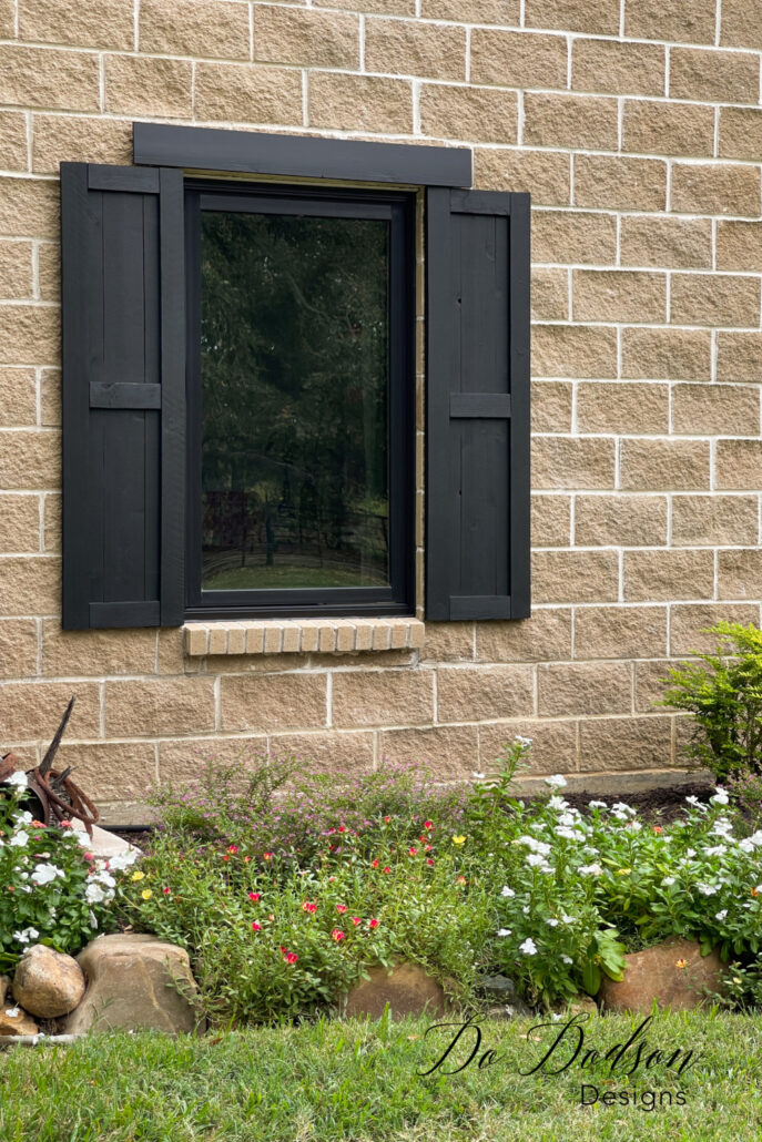 DIY Wood Shutters On Brick House