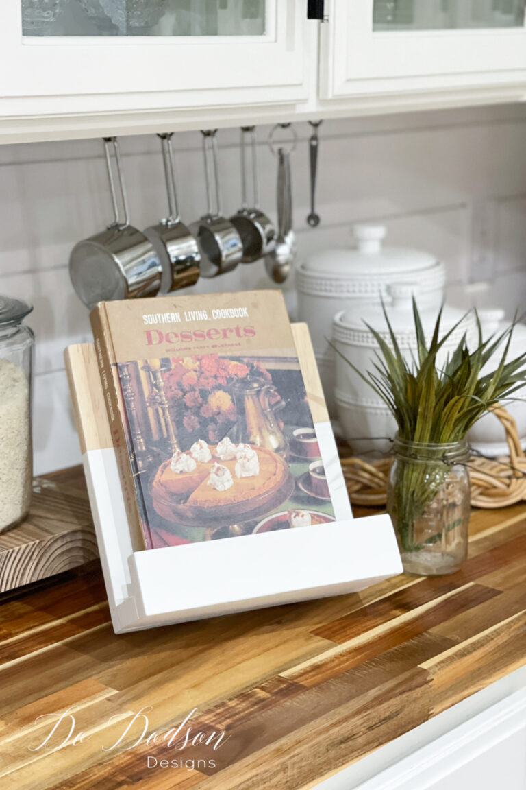 Easy DIY Cookbook Stand Made From Scrap Wood - Do Dodson Designs