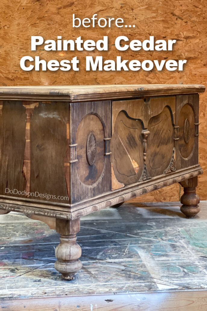 Painted Cedar Chest Makeover Before And After