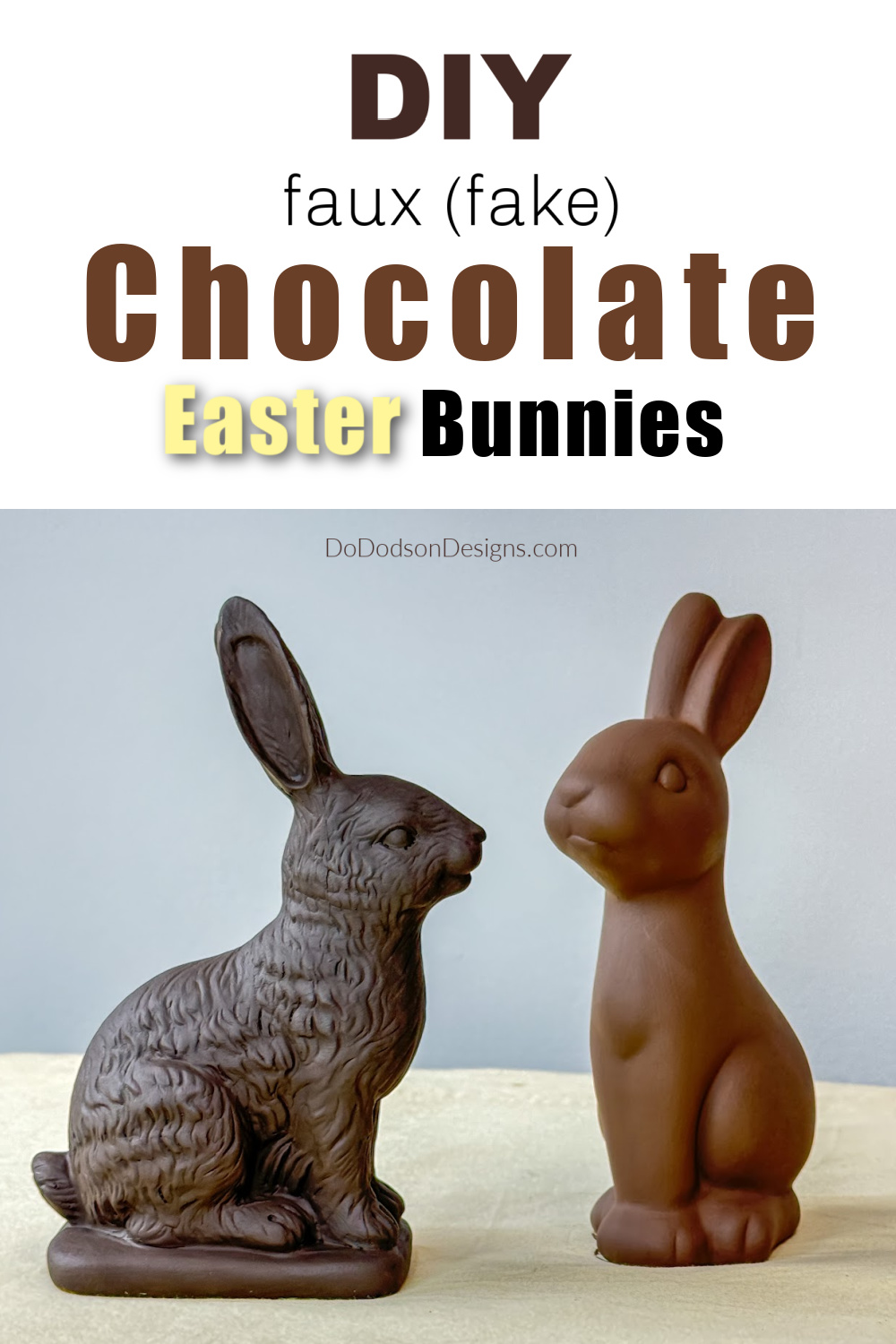 Realistic DIY Faux Chocolate Easter Bunny Decor (Centerpiece Idea)