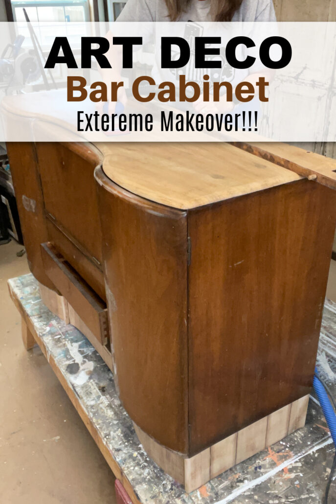 Art Deco Bar Cabinet Makeover