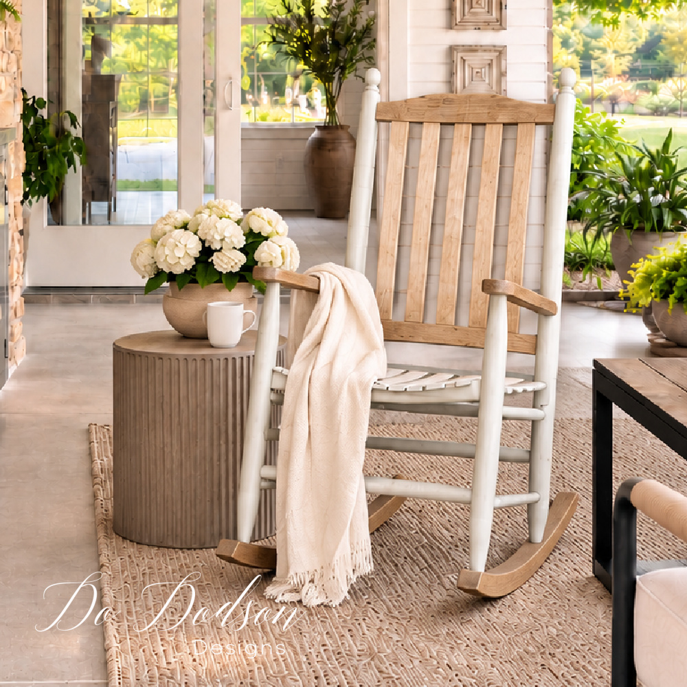 Wooden Rocking Chair Makeover With Paint and Whitewashed Wood