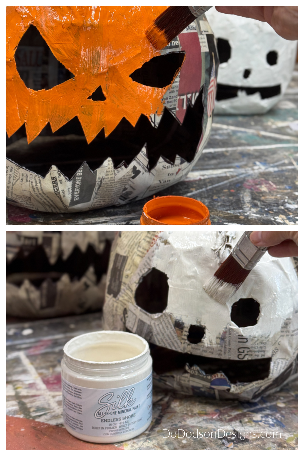 How To Make A Paper Mache Pumpkin Head Costume - Do Dodson Designs