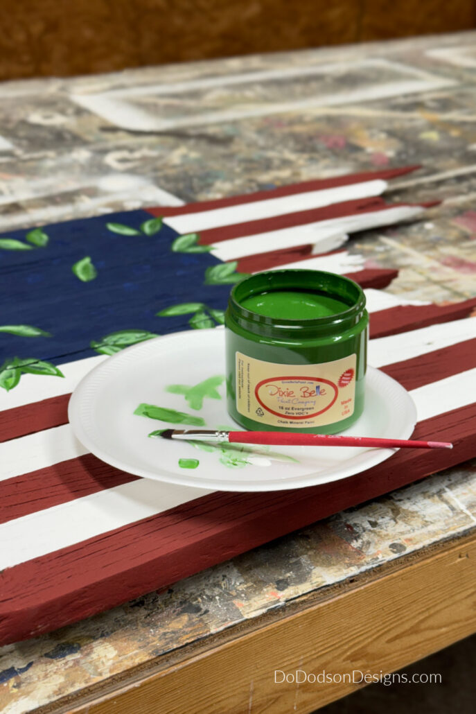 Floral Painted American Flag