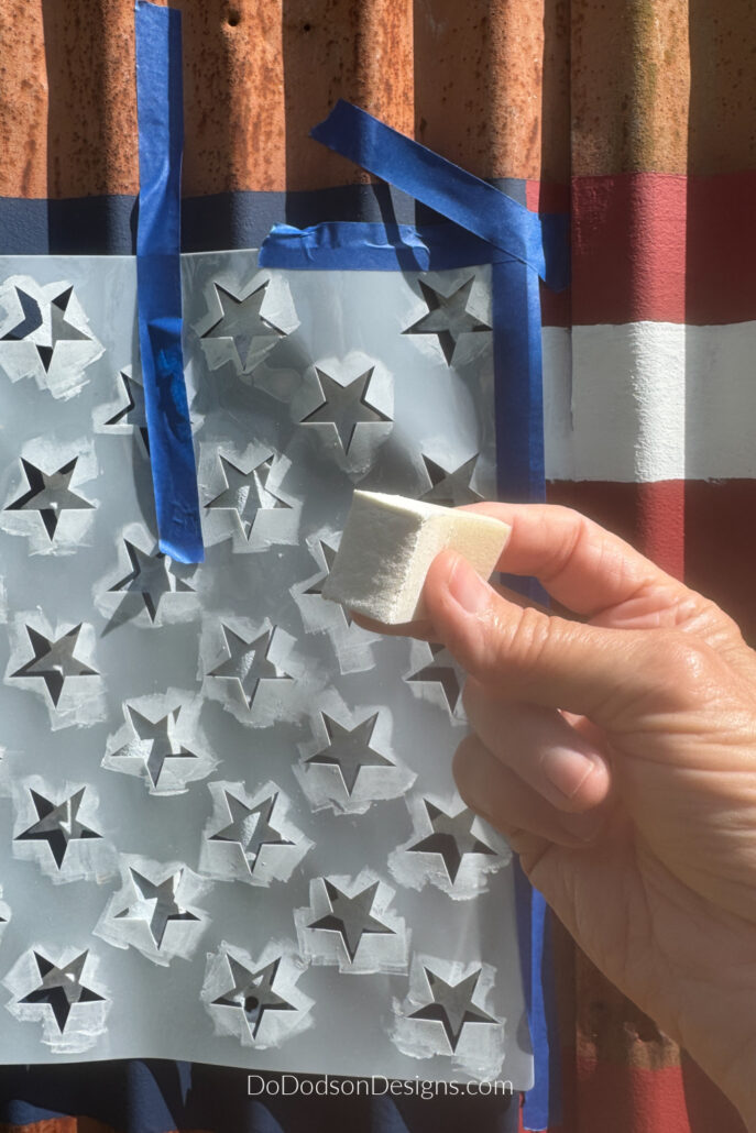 How To Stencil Stars On A Painted American Flag