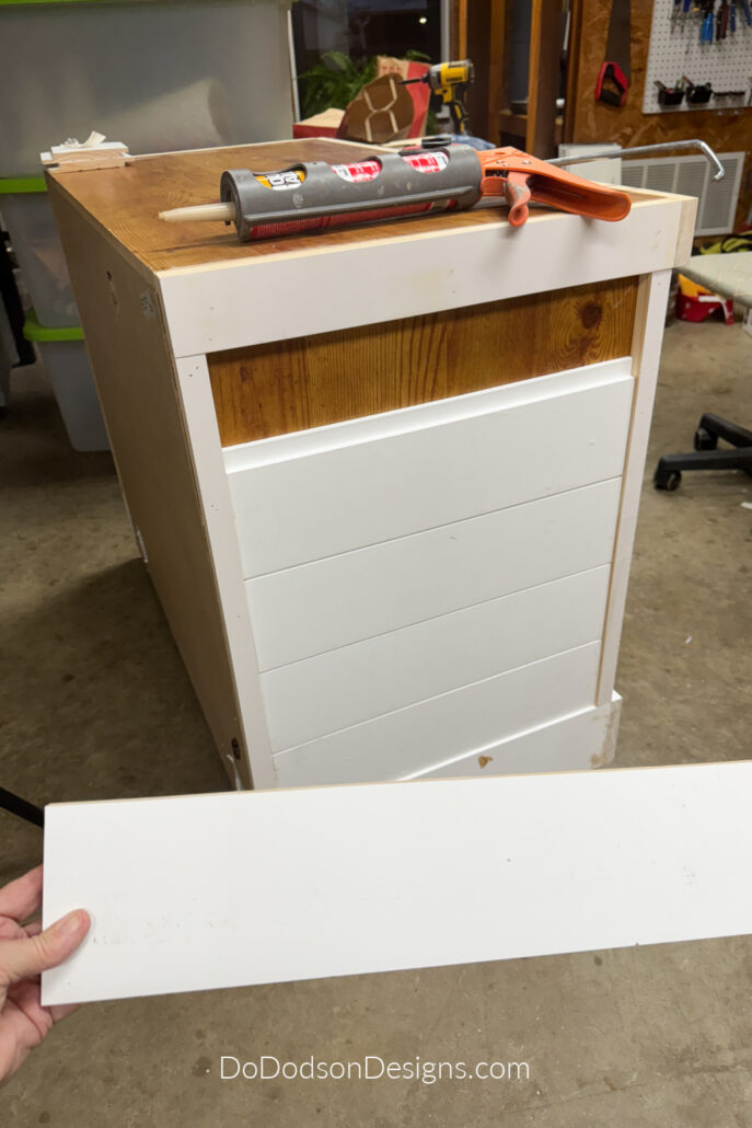 shiplap cabinet makeover