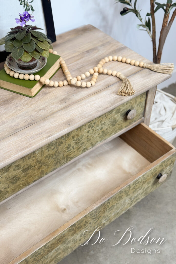 Bleached Wood Dresser Makeover