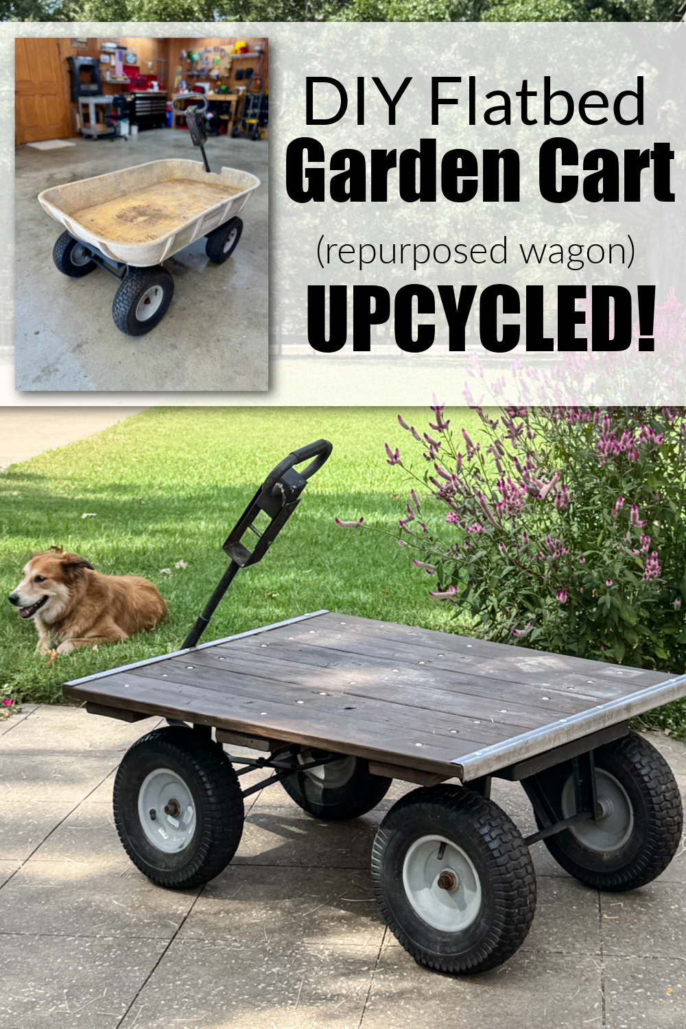 DIY Garden Cart Flatbed (Repurposed Wagon)