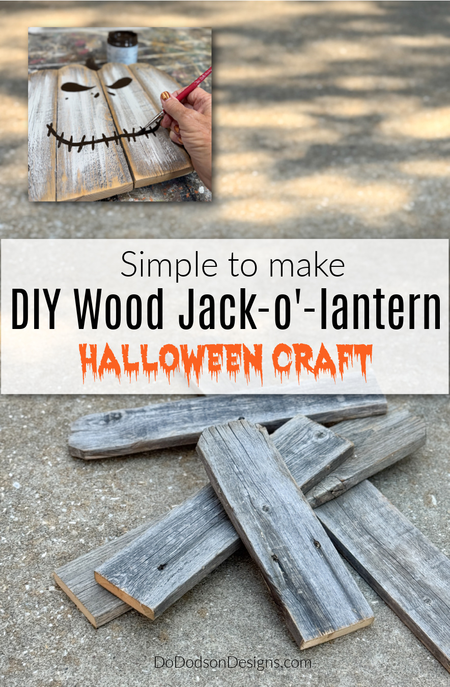 DIY Wood Jack O\' Lantern (Halloween Craft Decor)