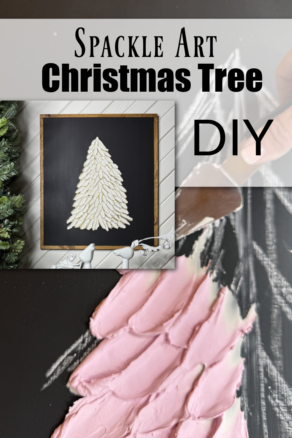DIY Spackle Art Christmas Tree (Textured Wall Decor)