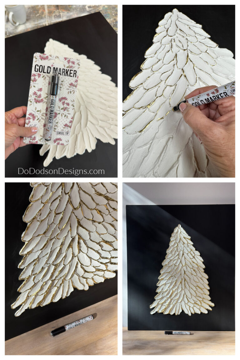 DIY Spackle Art Christmas Tree (Textured Wall Decor) - Do Dodson Designs