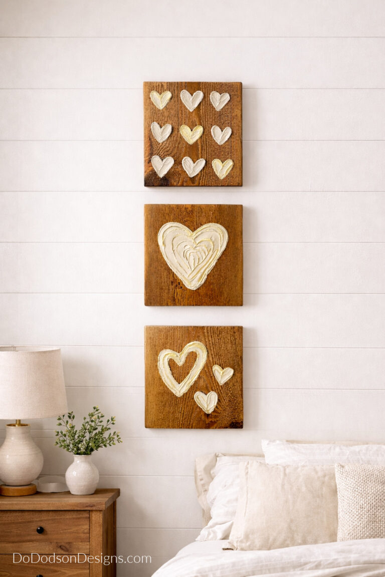 How To Create Spackle Art Hearts (DIY Wall Decor) - Do Dodson Designs