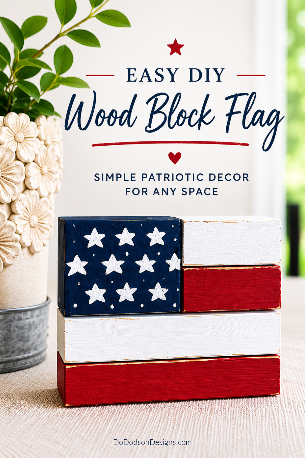 Easy DIY Wood Block Crafts for the 4th of July Using Scrap 2x4s