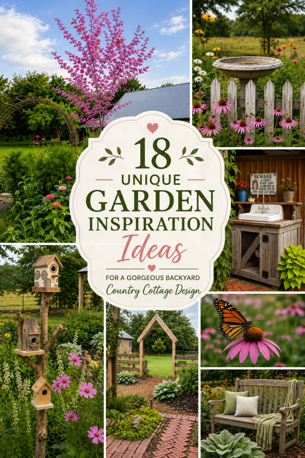 18 Creative Garden Inspiration Ideas for a Simple Backyard Country Cottage Design